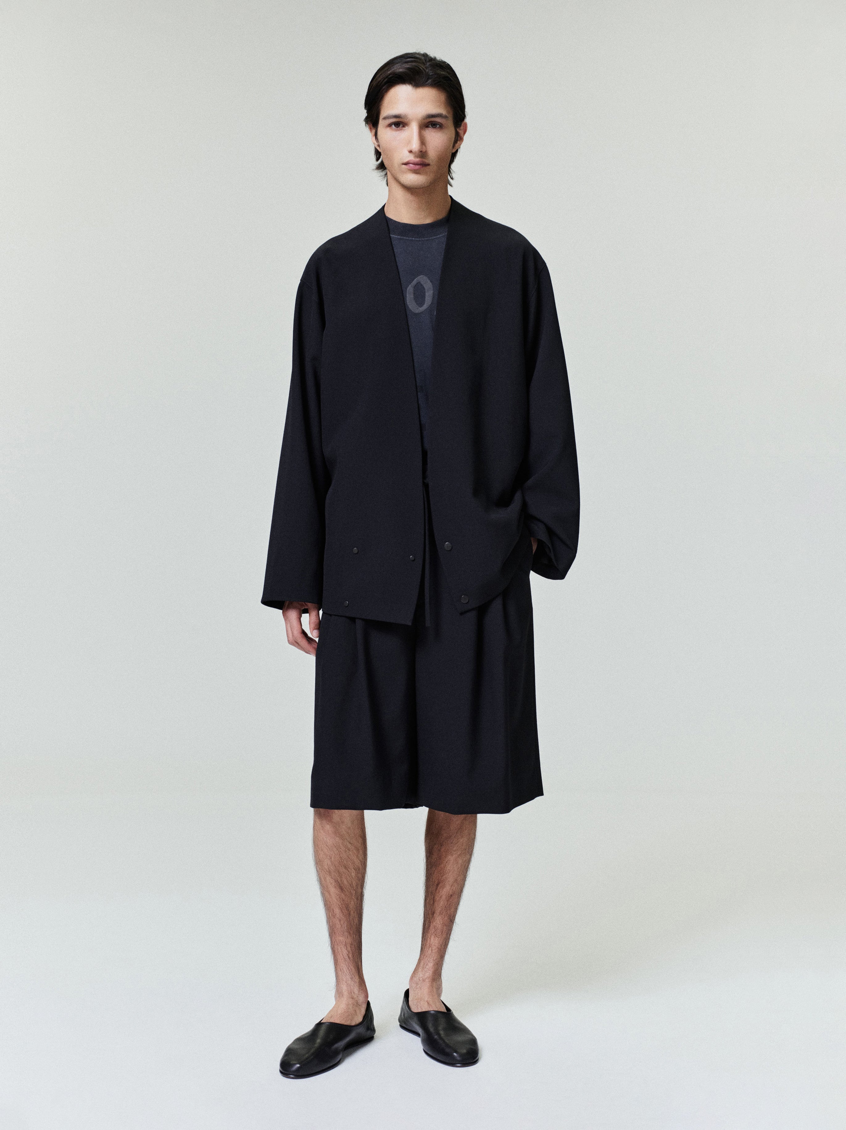 Easy Care Wool Relaxed Lapelless Jacket